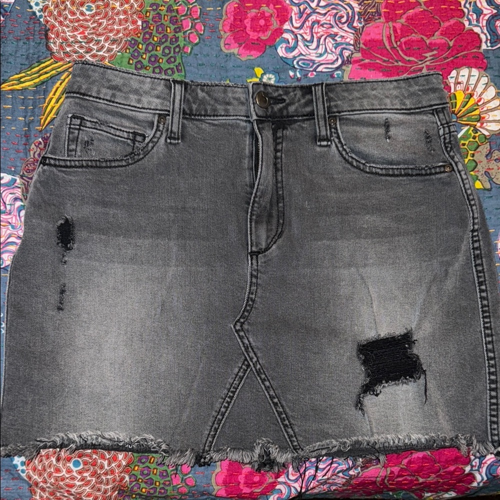 Joe’s Jeans Distressed Black Denim Skirt